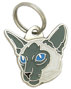 Gato siamés azul <br> (placa para gato, Grabado incluido)